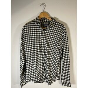 Van Heusen Mens Regular Fit Never Tuck Gingham Long Sleeve Shirt M 15-15.5